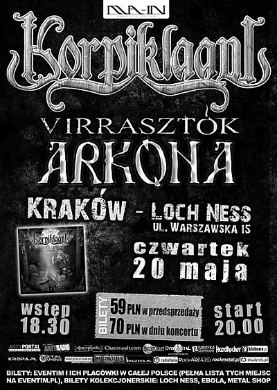 Plakat - Korpiklaani, Arkona, Virrasztók