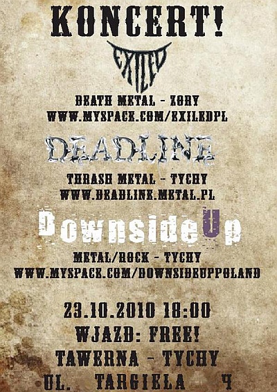 Plakat - Exiled, Deadline, Downsideup