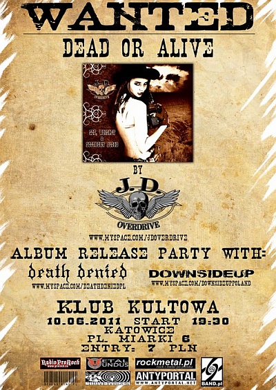 Plakat - J. D. Overdrive, Death Denied, Downsideup