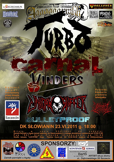 Plakat - Turbo, Carnal, Unborn Suffer, Vinders