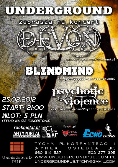 Plakat - Devon, Blind Mind, Psychotic Violence