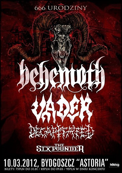 Plakat - Behemoth, Vader, Decapitated, The Sixpounder