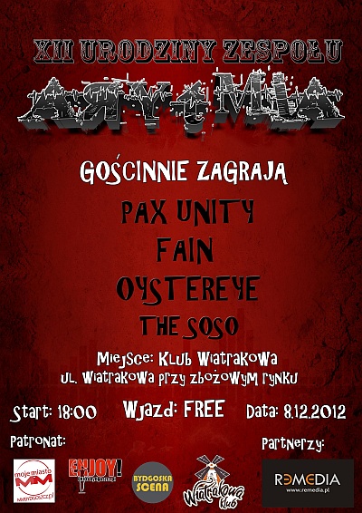 Plakat - Arytmia, The Soso, Oystereye, Fain