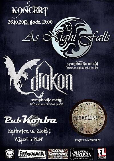 Plakat - As Night Falls, Drakon, Deadlines