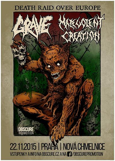 Plakat - Grave, Malevolent Creation, Dysangelium