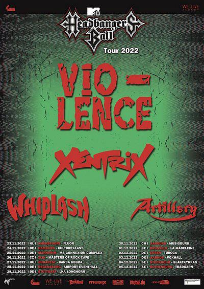 Plakat - Vio-lence, Xentrix, Whiplash, Artillery