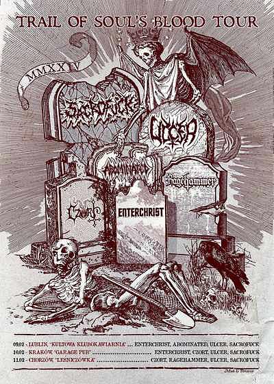 Plakat - Ulcer, Sacrofuck, Enterchrist, Czort