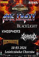 Koncert Axe Crazy, Black Light, Kingsphere, Iscariota, Scaregod
